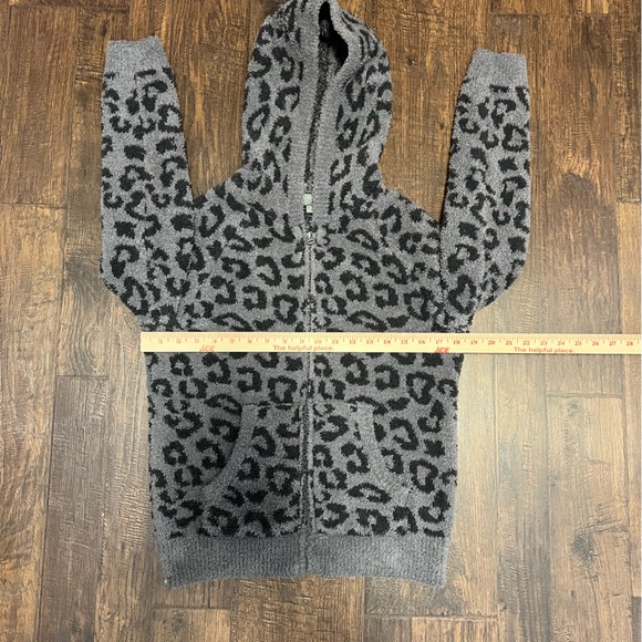Barefoot Dreams Cozy Chic In The Wild Print Zip Hoodie Size Womens XS Gray/Black - Picture 11 of 12